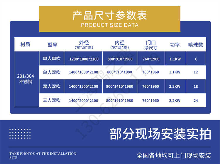 上海鴻之盛不銹鋼風淋室-參數表